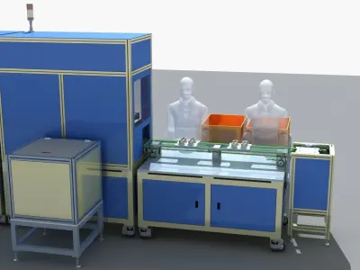 Industrial Equipment 28-Motor Automatic Assembly Production  3D model