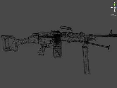 Grenade launcher Gun low poly 3D model Low-poly 3D model