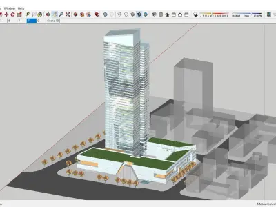 Sketchup Commercial Office Complex 240 3D model