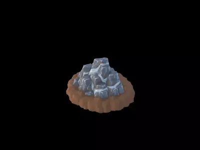 Low Poly Stylized Silver Ore Deposit Low-poly 3D model
