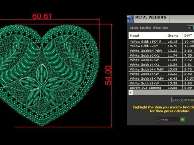 heart shape main service part 3D print model