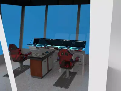 Bridge Ship with navigation room 3D model