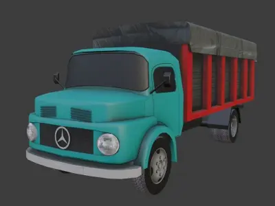 Mercedes Benz Kurzhauber Closed Cargo Low-poly 3D model