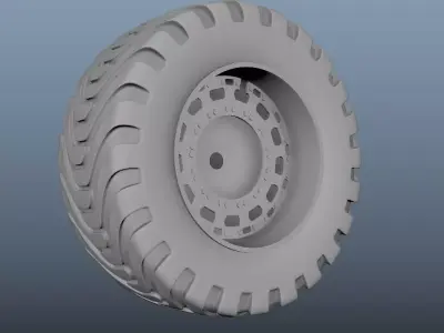 Tire truck Free low-poly 3D model