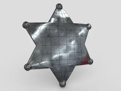 Sheriff Badge Low-poly 3D model