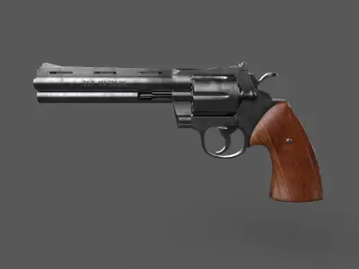 357 Magnum pistol Free low-poly 3D model
