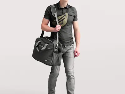 Humano Traveling Man with suitcase 2206-8 3D model