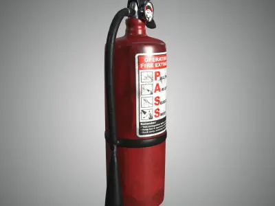 old fire extinguisher Low-poly 3D model buy