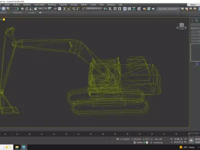Excavator Construction PC210LC Simplified Low-poly 3D model