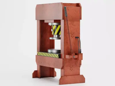Hydraulic Press V1 - Optimized for Physics Simulations Low-poly 3D model