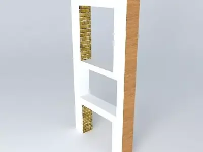 tvstand2 brick wall with shelf Free 3D model