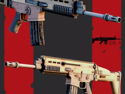 Scar-H Gun Low-poly 3D model purchase
