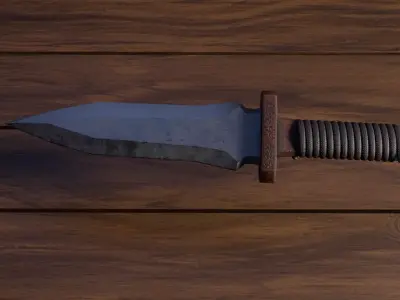 medieval Old Age Dagger game-ready weapon PBR 4k Low-poly 3D model