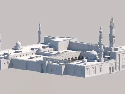 3D Al Azhar Al sharef mosque  Cairo Egypt model 3D model