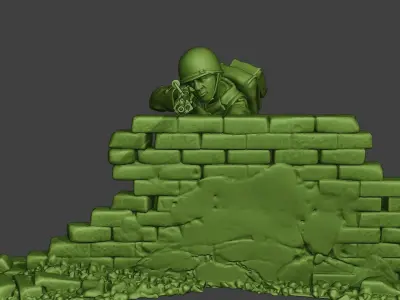 American soldier ww2 Shoot Cover A10 3D print model