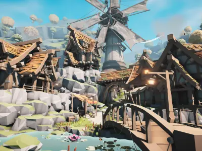 STYLIZED Fantasy Village - Low Poly 3D Art Low-poly 3D model