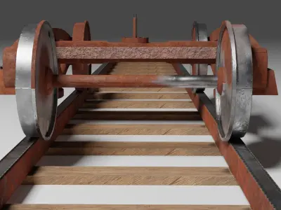old train bogie  Free low-poly 3D model