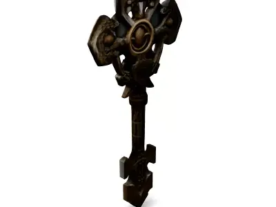 Ornate Fantasy Key 3D Model Low-poly 3D model