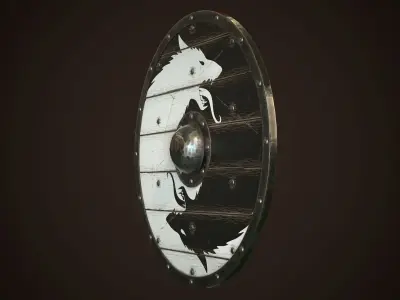 Viking Shield 35 Low-poly 3D model