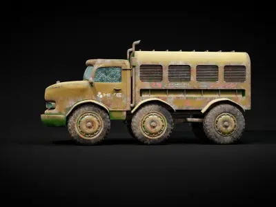 Truck 3D model old military 3D model