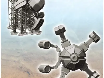 Mining spider robot with double drill and legs 3 - Future Sci-Fi 3D print model