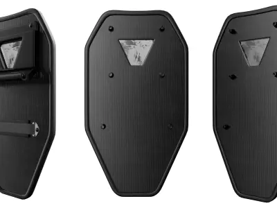 Lightweight Assault Shield PBR Low-poly 3D model