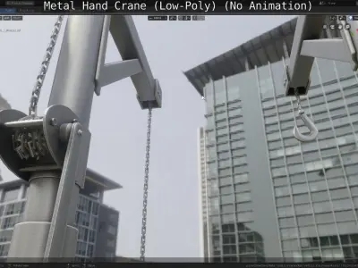 Metal Hand Crane Low-poly 3D model