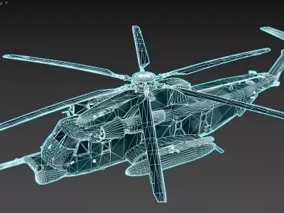 3D model of a military helicopter 3D model