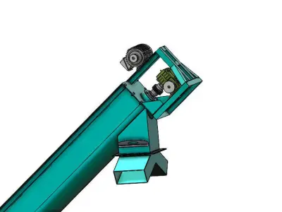 inclined ribbon conveyors 300x5000mm  3D model