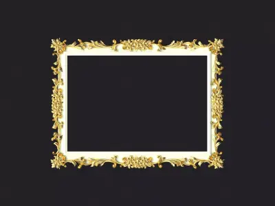 mirror ornate gold frame 3D model