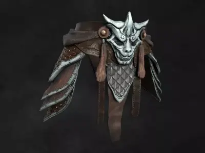 Samurai Warrior Belt Armor Asset Low-poly 3D model