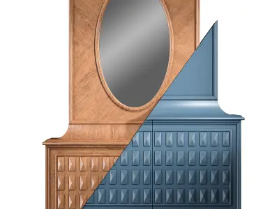 D-vision dresser and mirror 3D model