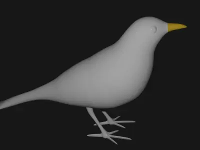 BIRD 3D model Turdus merula 3D model