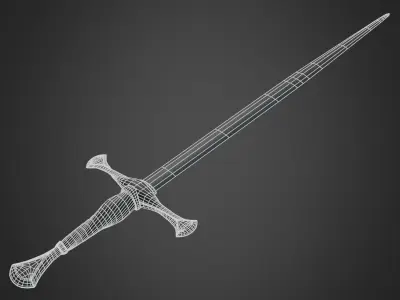 Medieval Long Sword Low-poly 3D model buy