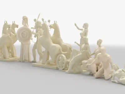 Parthenon West Pediment Statues 3D model