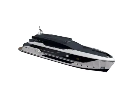 Modern Luxury Motor Yacht 40m Low Poly Super Yacht Low-poly 3D model