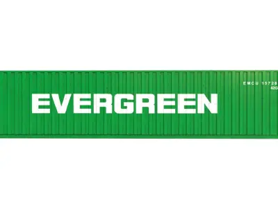 40 feet EVERGREEN standard shipping container 3D model
