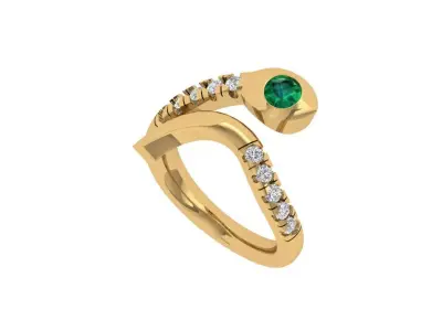 Art Deco Ring 3D print model 30