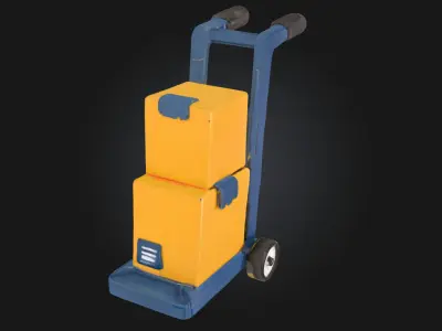 Hand Truck with Boxes  Essential Asset for Industrial  3D model