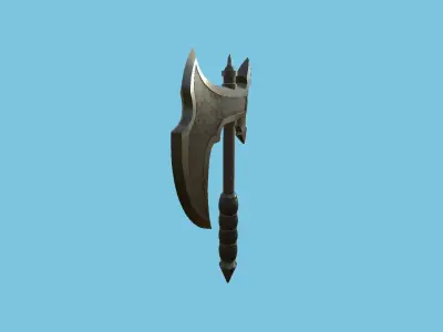 Medieval Battle Axe 05 Black Dark - Fantasy Weaponry Low-poly 3D model