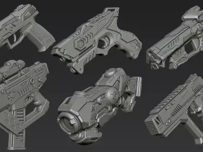 3D Printable Sci-Fi Weapon Part 7 3D model