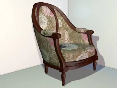 Beautiful French Antique Louis XVI style  armchair 3D model