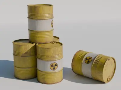 Metal Drum Low-poly 3D model