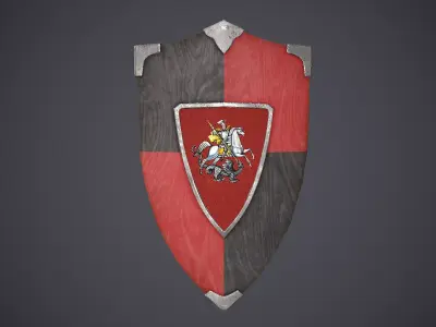 Shield Medieval Low-poly 3D model