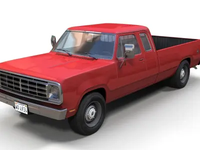Dodge  Club Cab 1976 pickup Low-poly 3D model