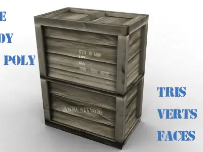 ammunition vertical box Low-poly 3D model