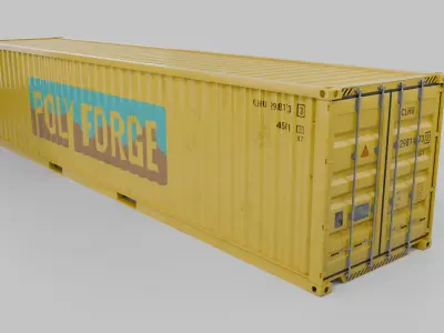 40ft Shipping Container - Customizable with Interior and Exterior 3D model