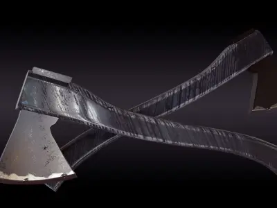Hatchet axe Low-poly 3D model shop