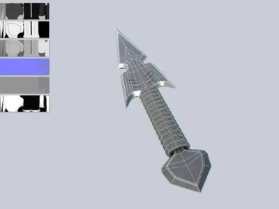 Kunai Low-poly 3D model 3