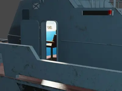 Desant ship Low-poly 3D model